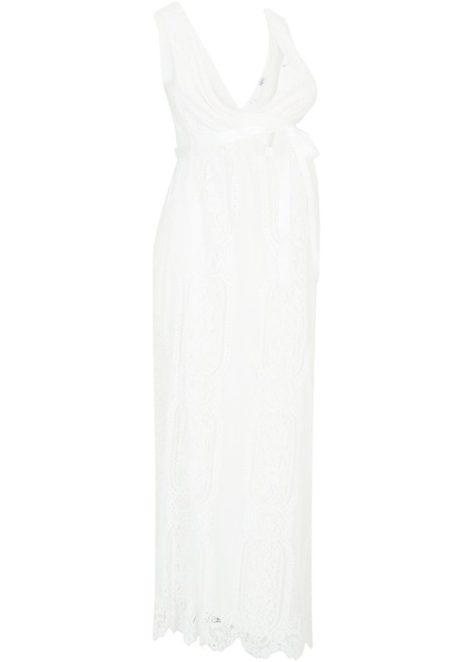Umstands-Hochzeitskleid aus Spitze in weiß von vorne - bpc bonprix collection