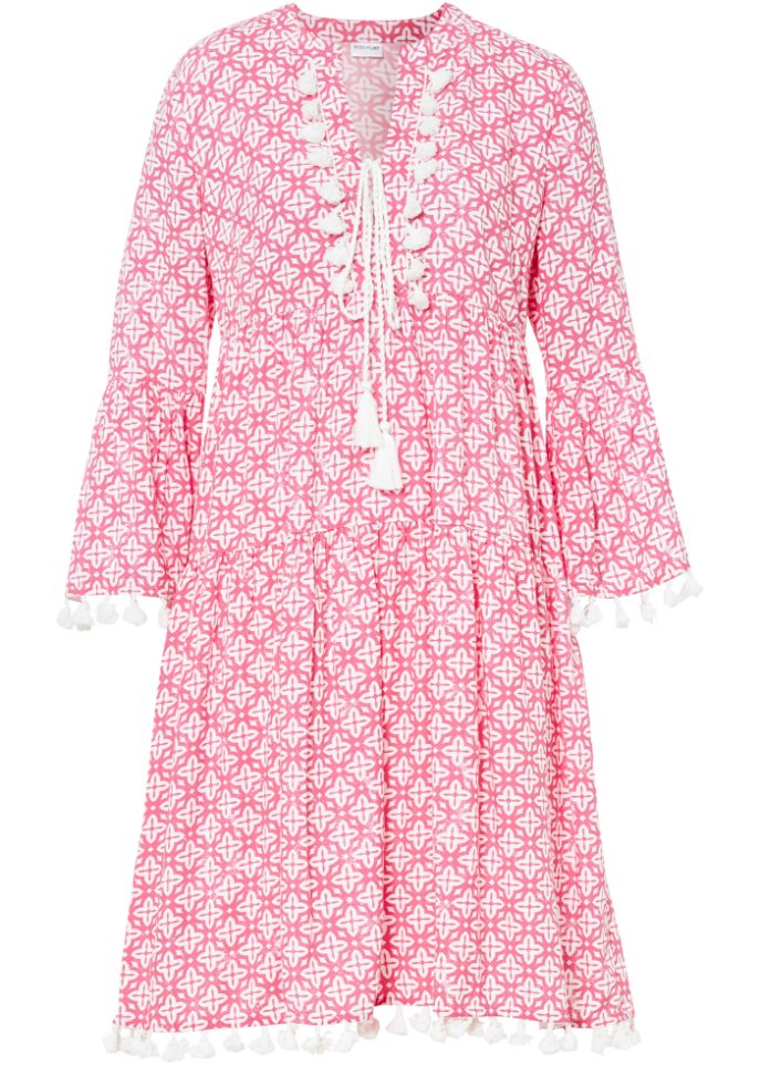 Tunika-Kleid in pink von vorne - BODYFLIRT