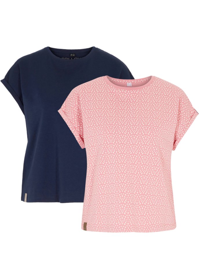 T-Shirt (2er Pack) in rosa von vorne - bpc bonprix collection