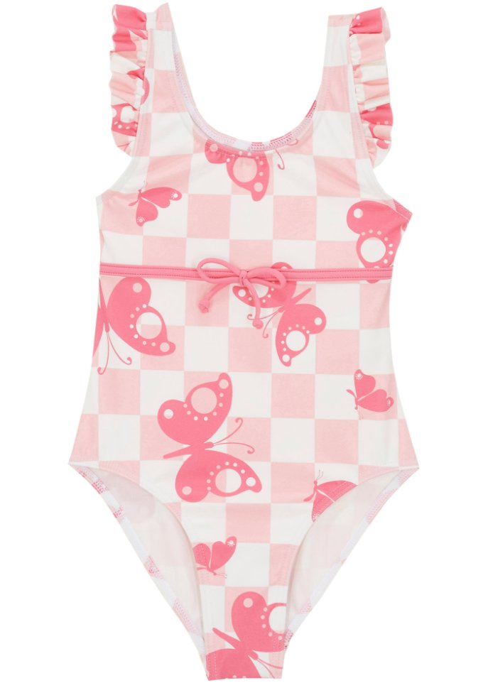 Mädchen Badeanzug nachhaltig  in rosa von vorne - bpc bonprix collection