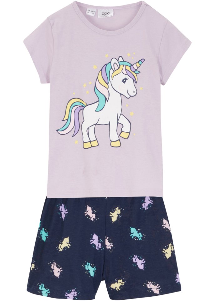 Mädchen Pyjama  (2-tlg. Set) in lila von vorne - bpc bonprix collection