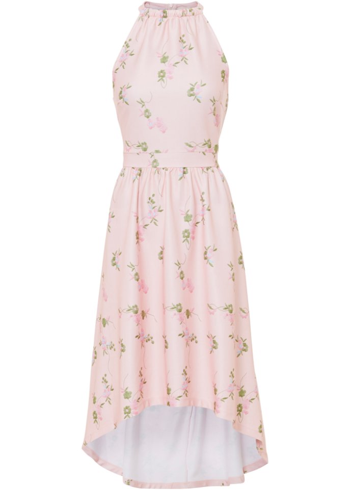 Kleid mit floralem Print in rosa von vorne - BODYFLIRT boutique