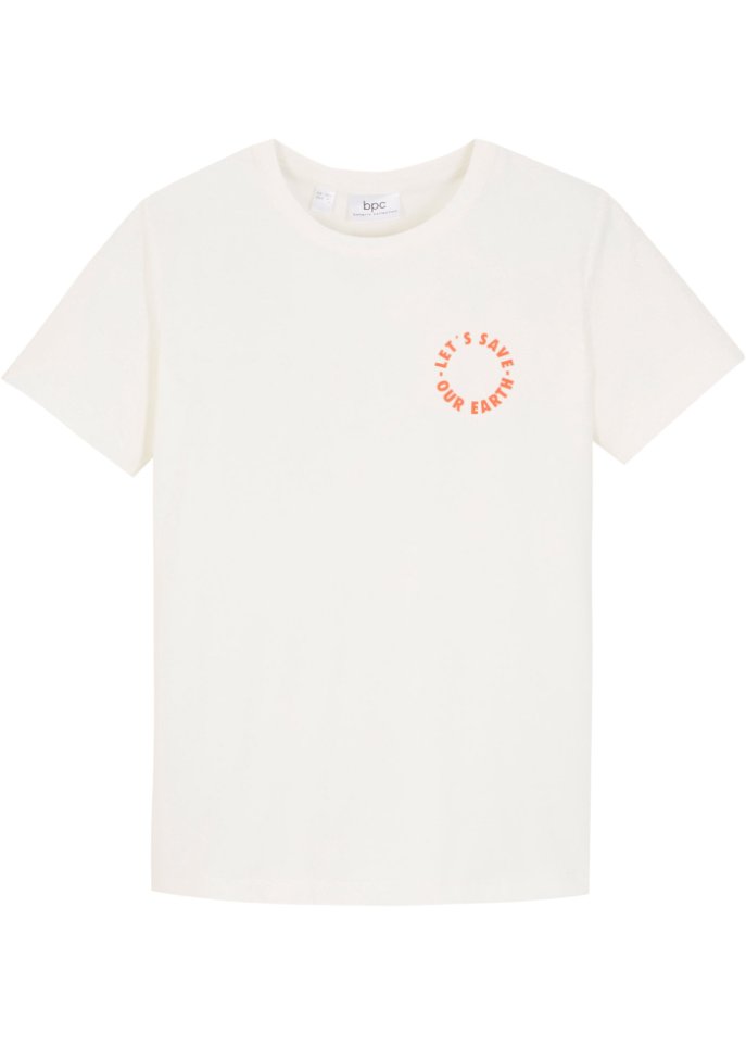 Kinder T-Shirt mit Bio Baumwolle in weiß von vorne - bpc bonprix collection