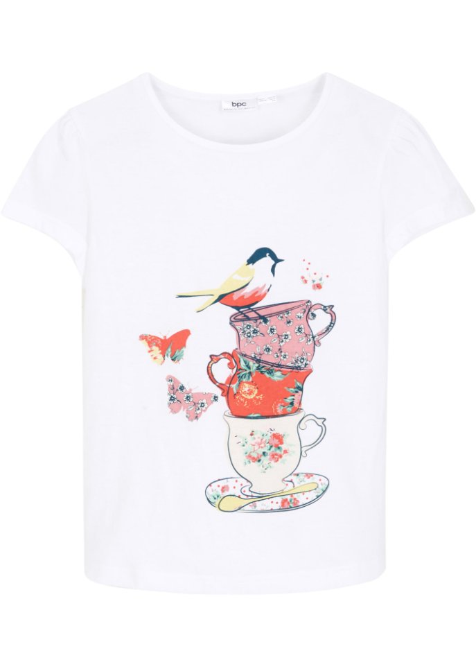 Mädchen T-Shirt  in weiß von vorne - bpc bonprix collection