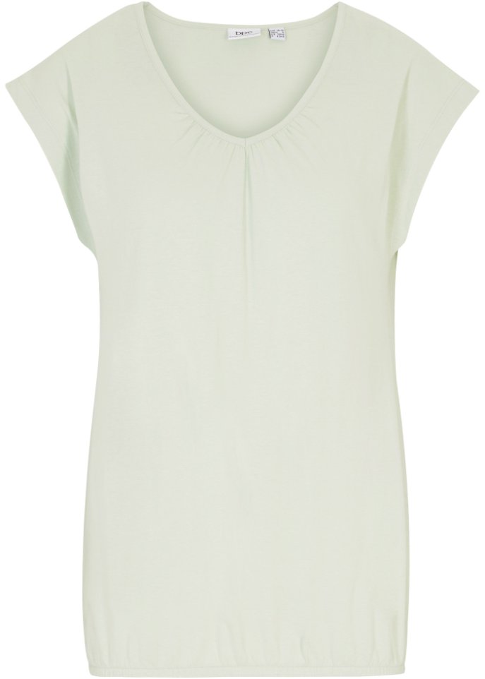 Baumwoll Shirt mit Flügelärmel in grün von vorne - bpc bonprix collection