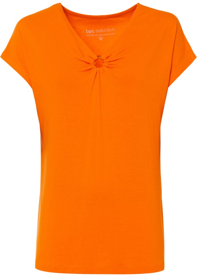 Shirt mit Ringelement in orange von vorne - bpc selection