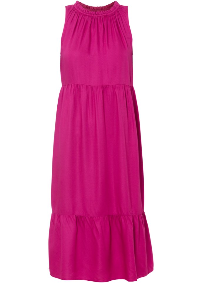 Volant-Kleid in pink von vorne - BODYFLIRT