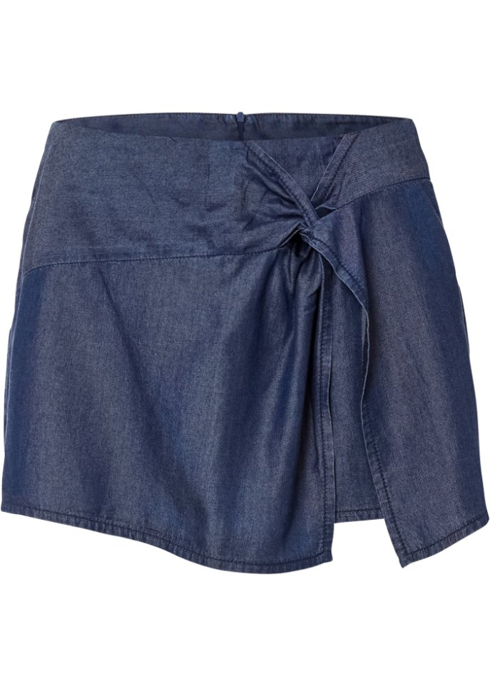 Shorts in Rockoptik aus Lyocell in blau von vorne - RAINBOW
