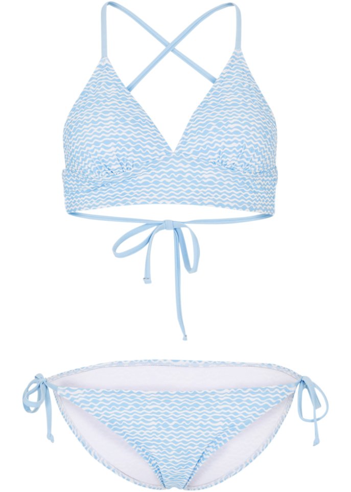 Bikini (2-tlg.Set) aus recyceltem Polyamid in blau von vorne - RAINBOW