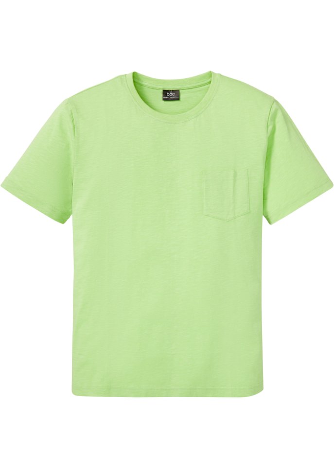 T-Shirt mit Brusttasche in grün von vorne - bpc bonprix collection