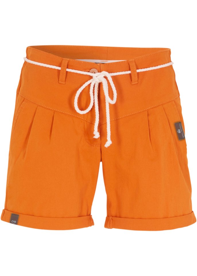 Twill-Shorts mit Turn-Up in orange von vorne - bpc bonprix collection