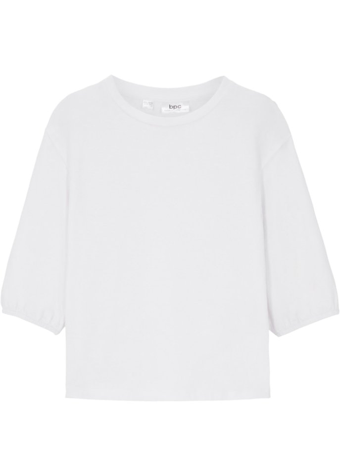 Mädchen T-Shirt mit Puffärmeln in weiß von vorne - bpc bonprix collection