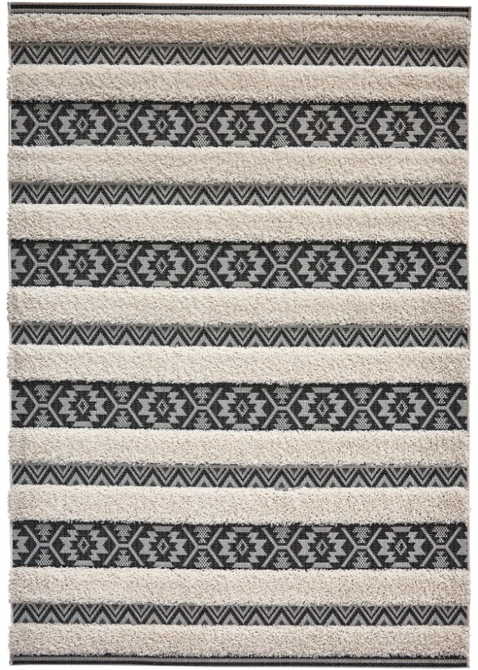 In-und Outdoor Hochflor Teppich mit plastischer Musterung in beige - bpc living bonprix collection