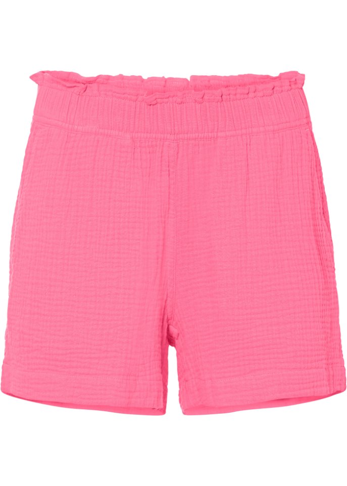 Musselin-Shorts aus Baumwolle in rosa von vorne - bpc bonprix collection