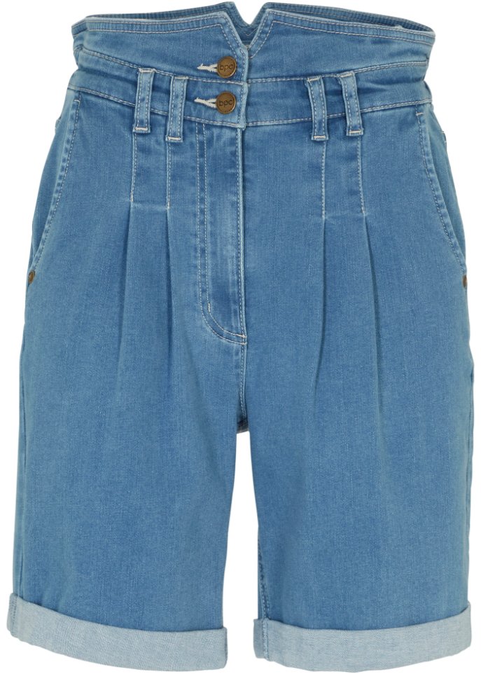 Jeans-Bermuda in blau von vorne - bpc bonprix collection