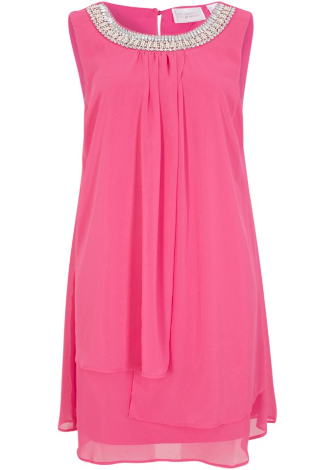 Premium Kleid mit Applikation in pink von vorne - bpc selection