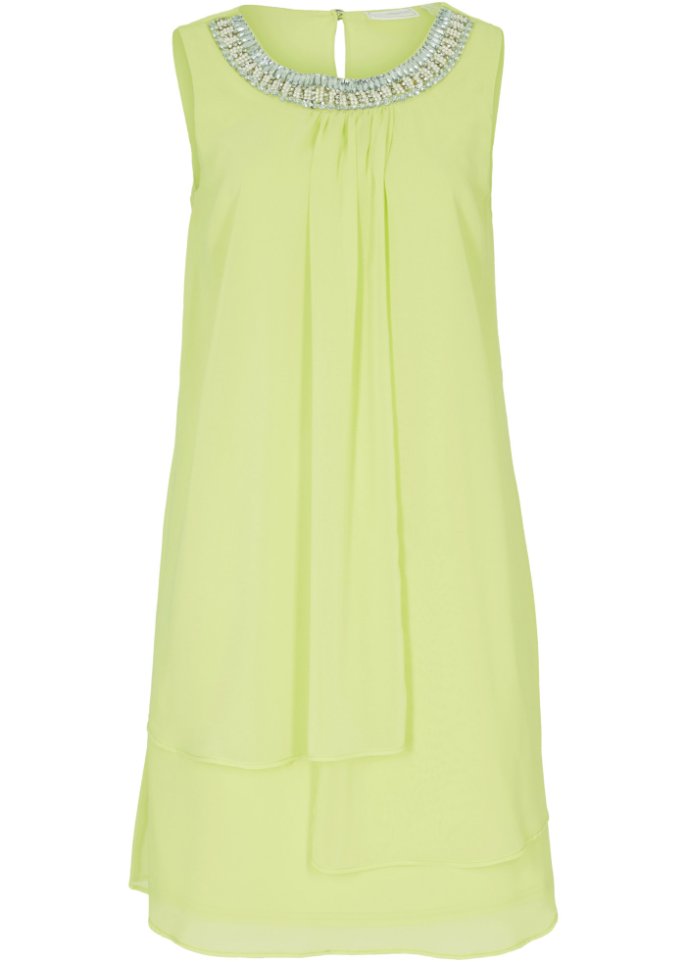 Premium Kleid mit Applikation in grün von vorne - bpc selection premium
