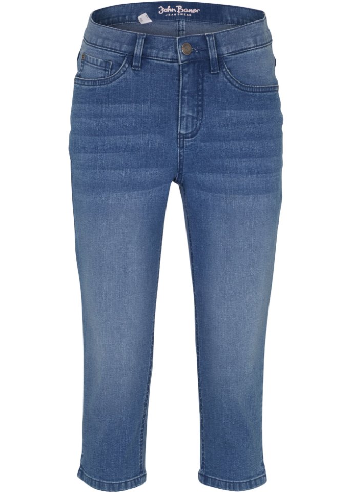 Capri-Ultra-Soft-Jeans in blau von vorne - John Baner JEANSWEAR
