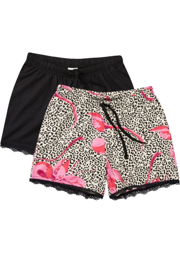 Shorts (2er Pack) in pink von vorne - bpc bonprix collection