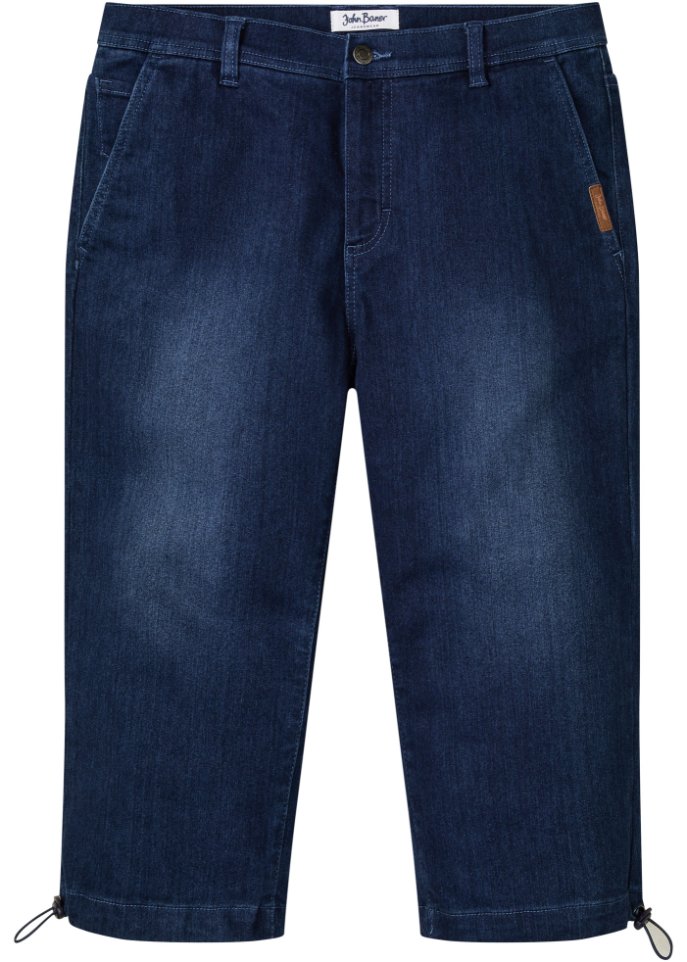 Stretch 3/4-Jeans, Classic Fit in blau von vorne - John Baner JEANSWEAR
