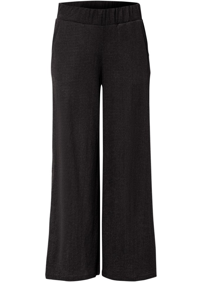 Jerseycrepe-Hose  in schwarz von vorne - BODYFLIRT