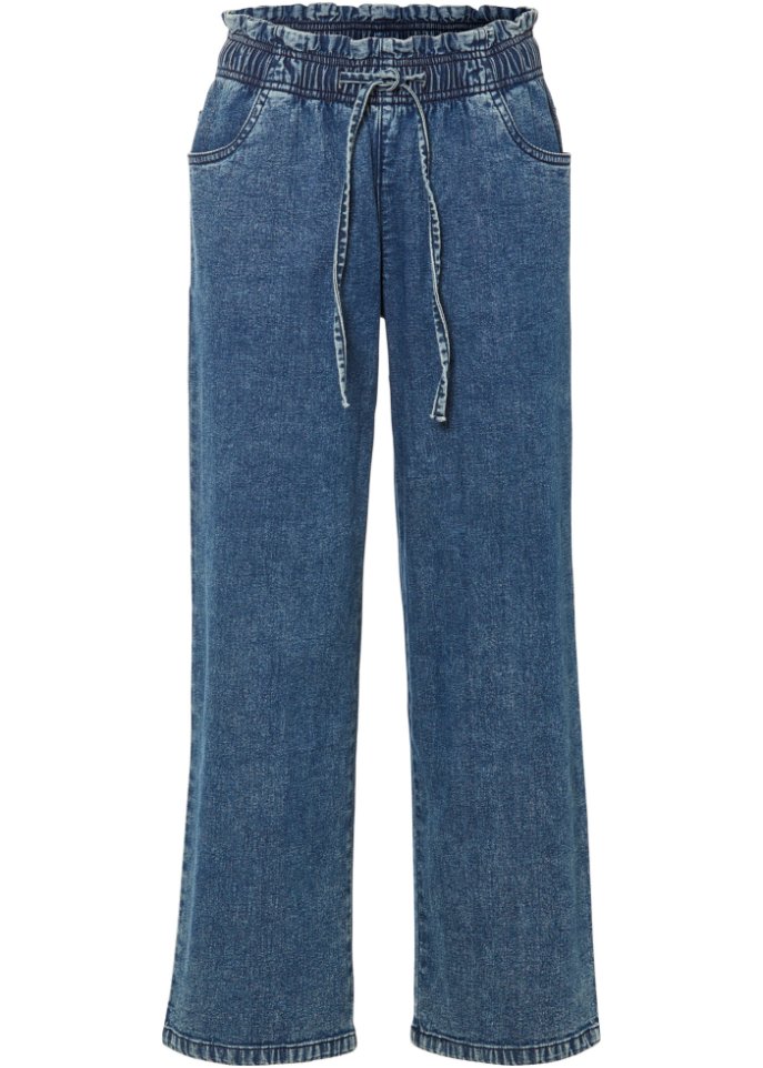 Culotte-Jeans  in blau von vorne - RAINBOW