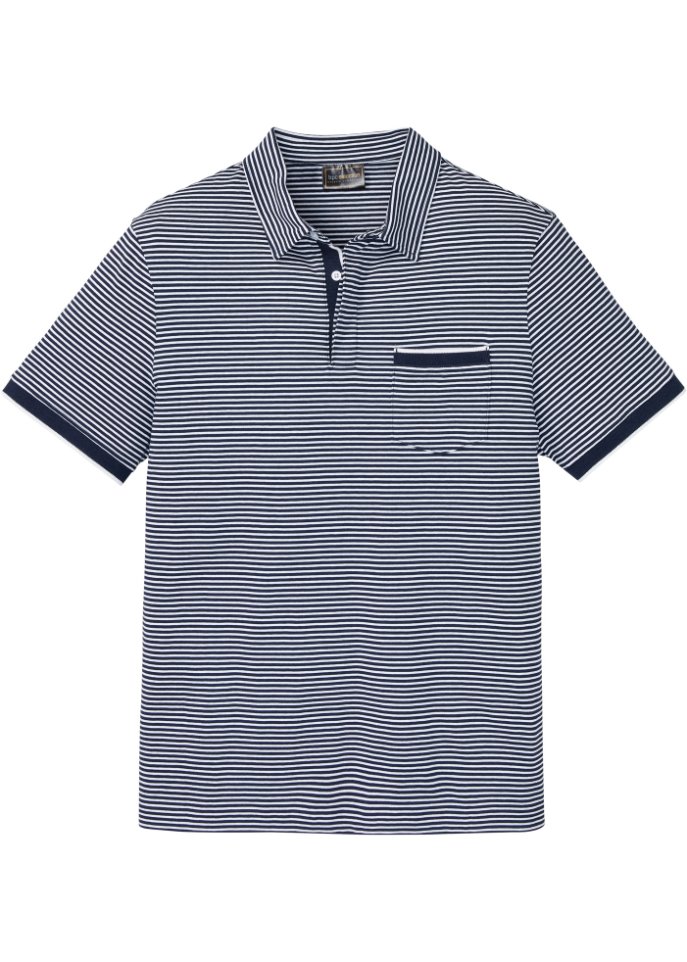 Poloshirt geringelt in blau von vorne - bpc selection