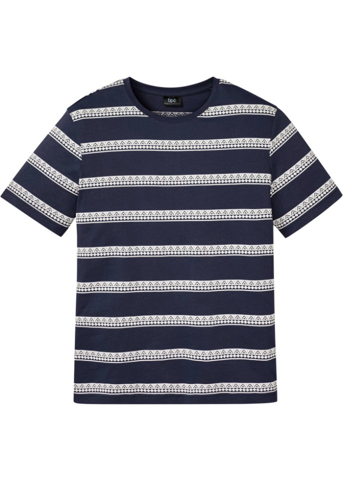 T-Shirt aus Bio Baumwolle in blau von vorne - bpc bonprix collection
