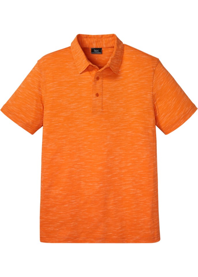 Poloshirt, Kurzarm in orange von vorne - bpc bonprix collection