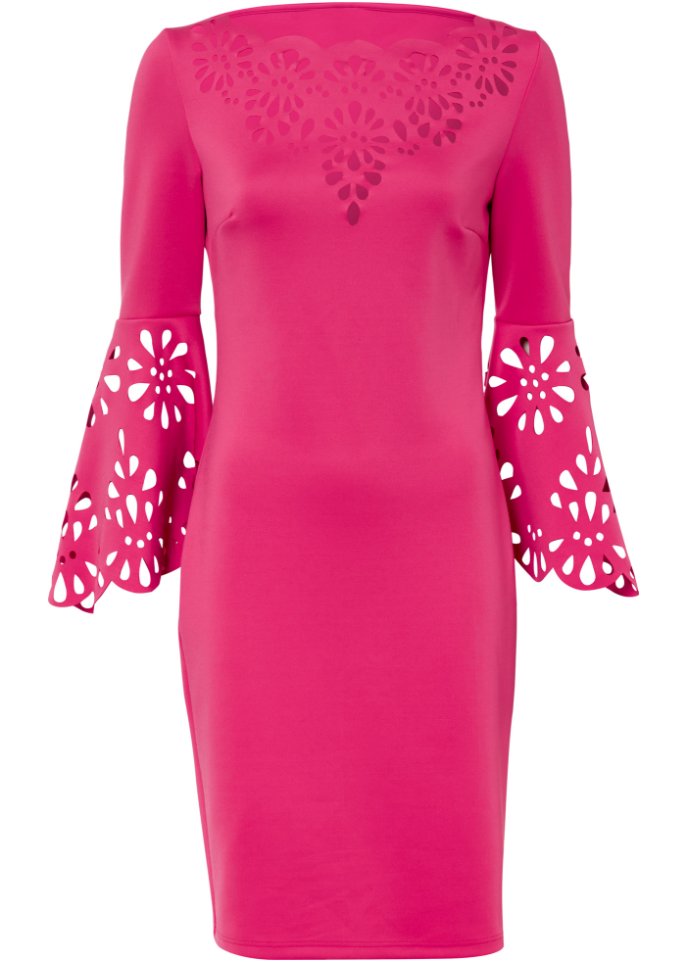Kleid mit Cut-Outs in pink von vorne - BODYFLIRT boutique