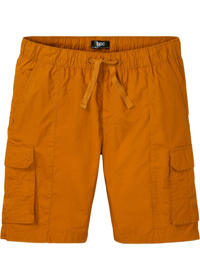 Cargo-Shorts mit Rundumgummizug, Regular Fit in braun von vorne - bpc bonprix collection