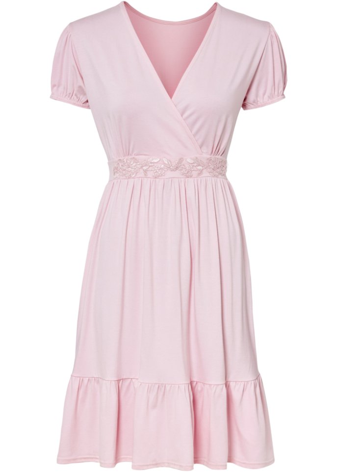 Kleid mit Applikation in rosa von vorne - BODYFLIRT