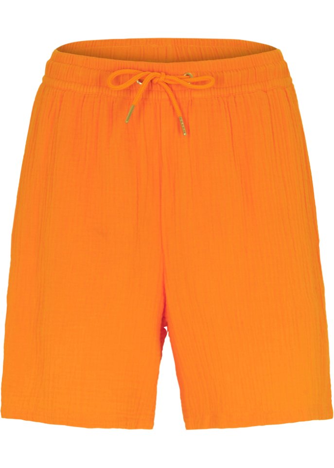 Musselin-Shorts in orange von vorne - bpc bonprix collection