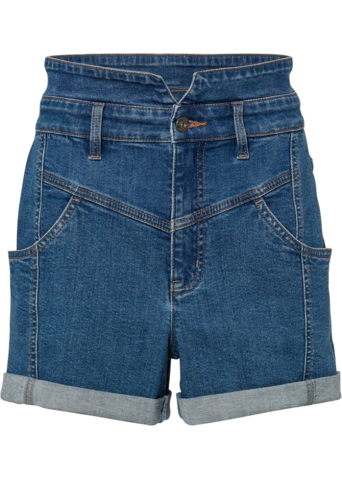Jeans-Shorts mit Positive Denim #1 Fabric in blau von vorne - RAINBOW