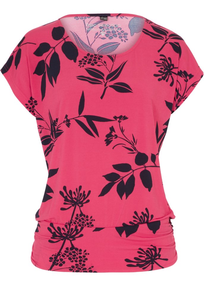 Shirt mit Raffung in pink von vorne - bpc selection