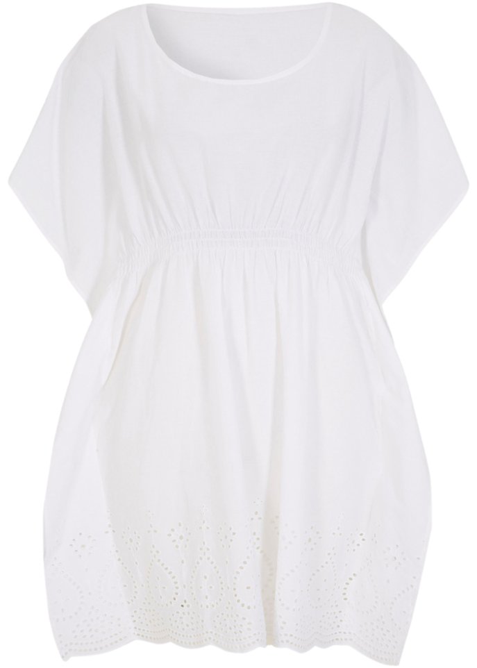 Strand Tunika-Kleid in weiß von vorne - bpc selection