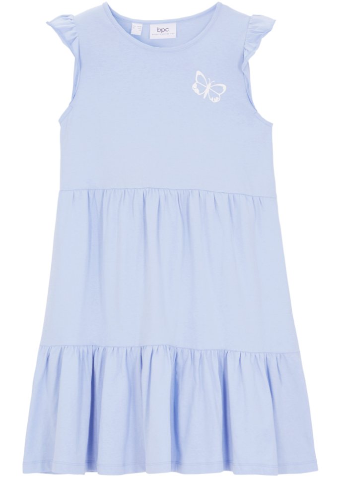 Mädchen Jerseykleid in blau von vorne - bpc bonprix collection