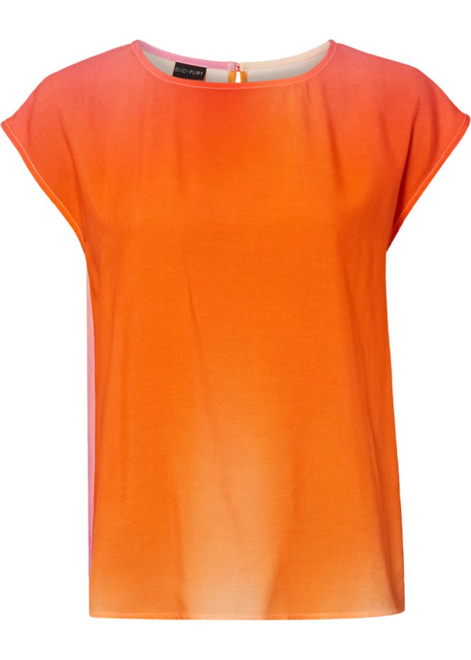 Blusenshirt in orange von vorne - BODYFLIRT