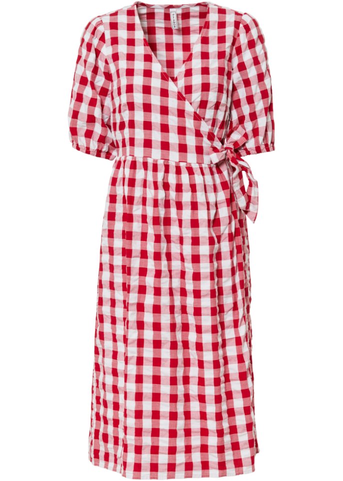 Kleid mit Vichy-Print in weiß von vorne - RAINBOW
