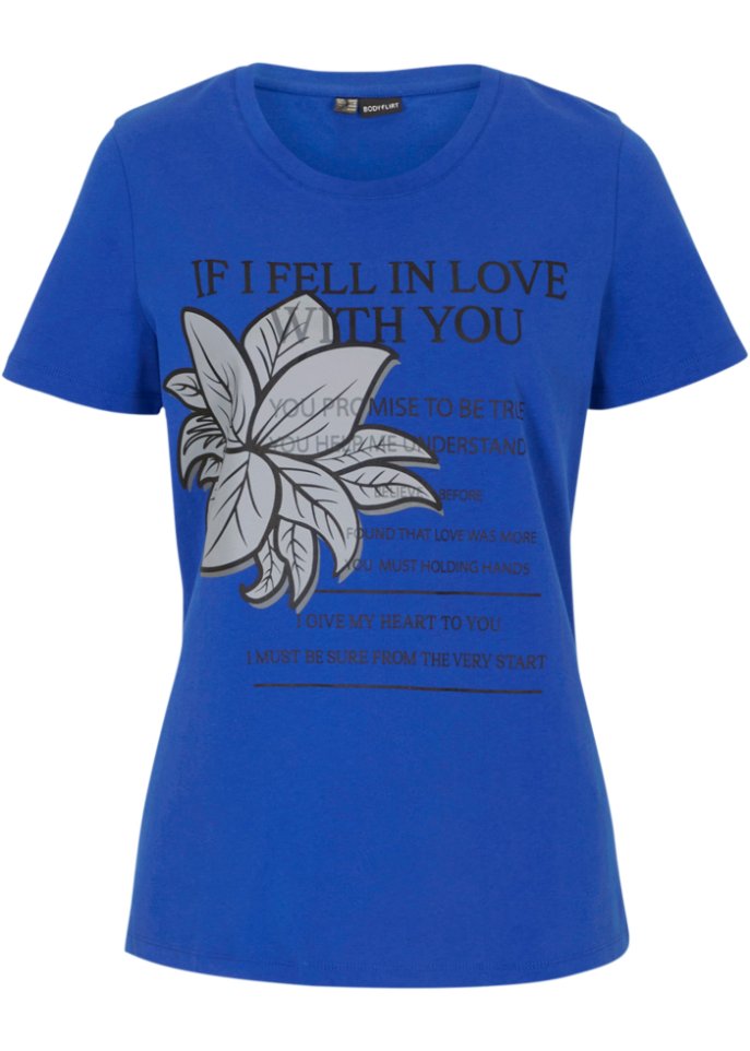 Shirt mit Blumen-Print  in blau von vorne - bpc selection