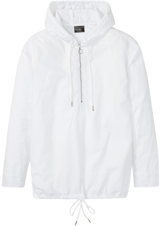 Langarmhemd mit Kapuze in weiß von vorne - bpc selection