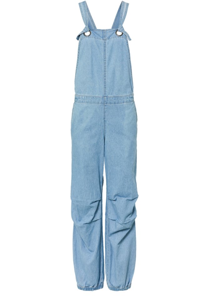 Jeans-Latzhose in blau von vorne - RAINBOW