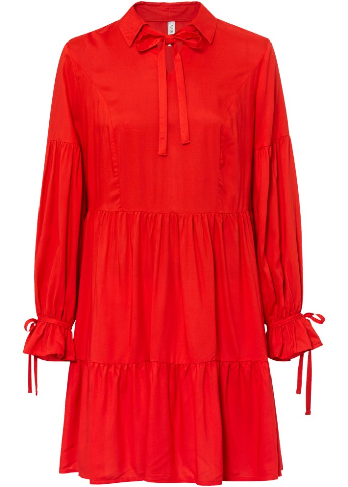 Kleid mit Schnürungen  in rot von vorne - RAINBOW