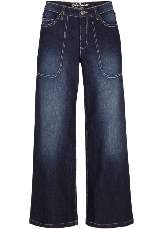Marlene-Komfort-Stretch-Jeans , knöchelfrei in blau von vorne - John Baner JEANSWEAR
