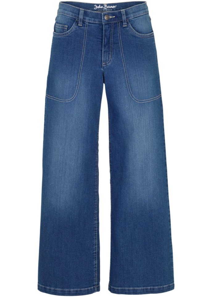 Marlene-Komfort-Stretch-Jeans , knöchelfrei in blau von vorne - John Baner JEANSWEAR