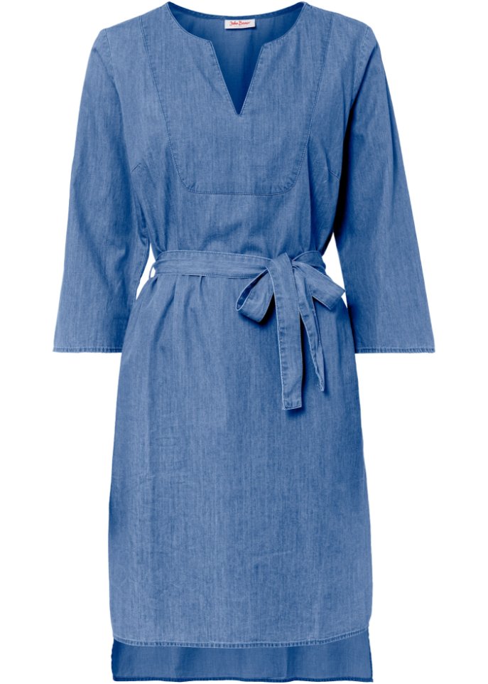 Tunika-Kleid in blau von vorne - John Baner JEANSWEAR