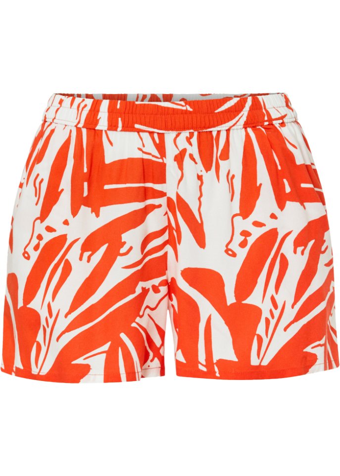 Shorts mit nachhaltiger Viskose in rot von vorne - RAINBOW