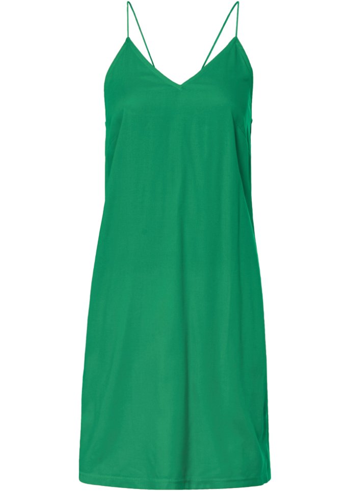 Kurzes Kleid mit elastischen Trägern in grün von vorne - RAINBOW