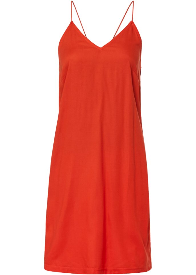 Kurzes Kleid mit elastischen Trägern in rot von vorne - RAINBOW