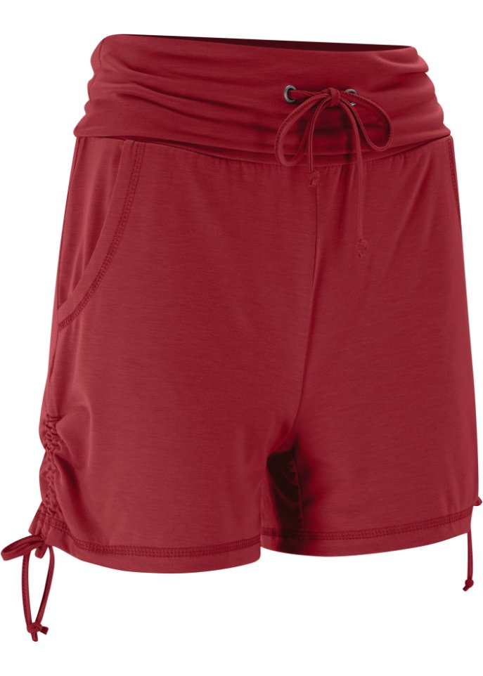 Shorts mit Raffung in rot von vorne - bpc bonprix collection